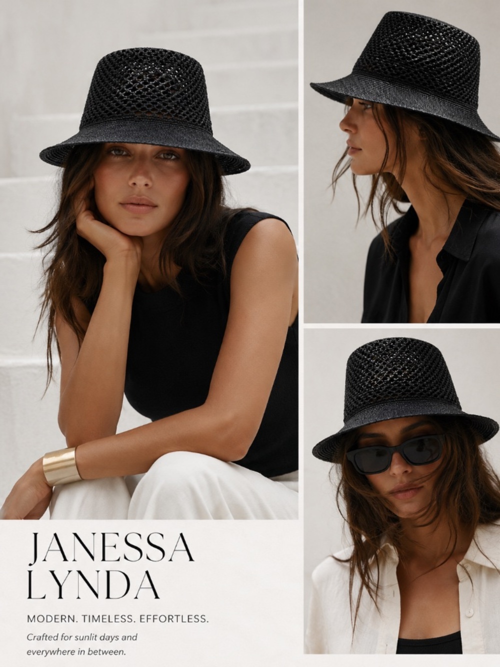 Janessa Leone - Lynda Packable Bucket hat - Small